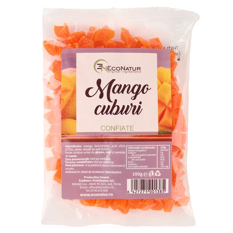 Mango cuburi confiate 100gr - Eco Natur