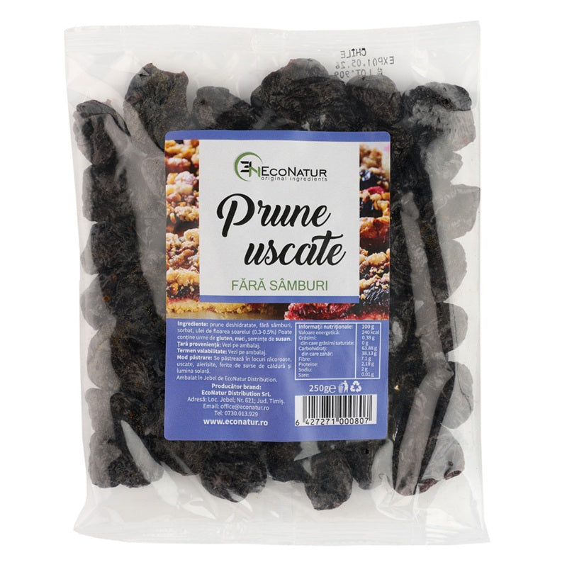 Prune uscate fara samburi 250gr - Eco Natur