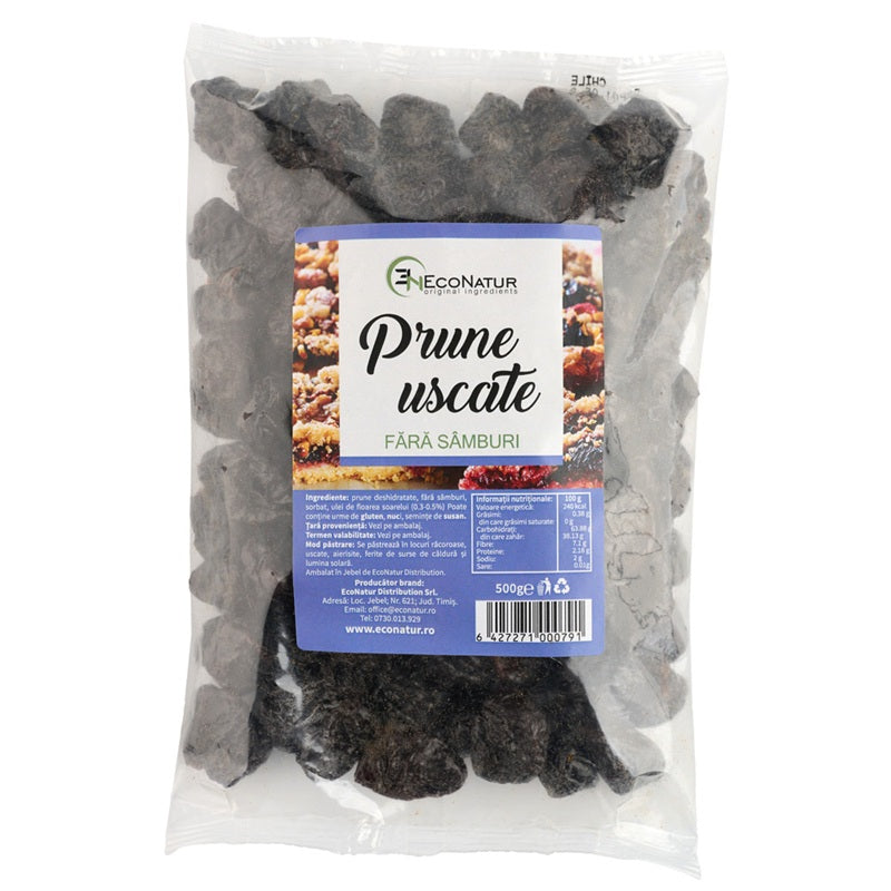 Prune uscate fara samburi 500gr - Eco Natur