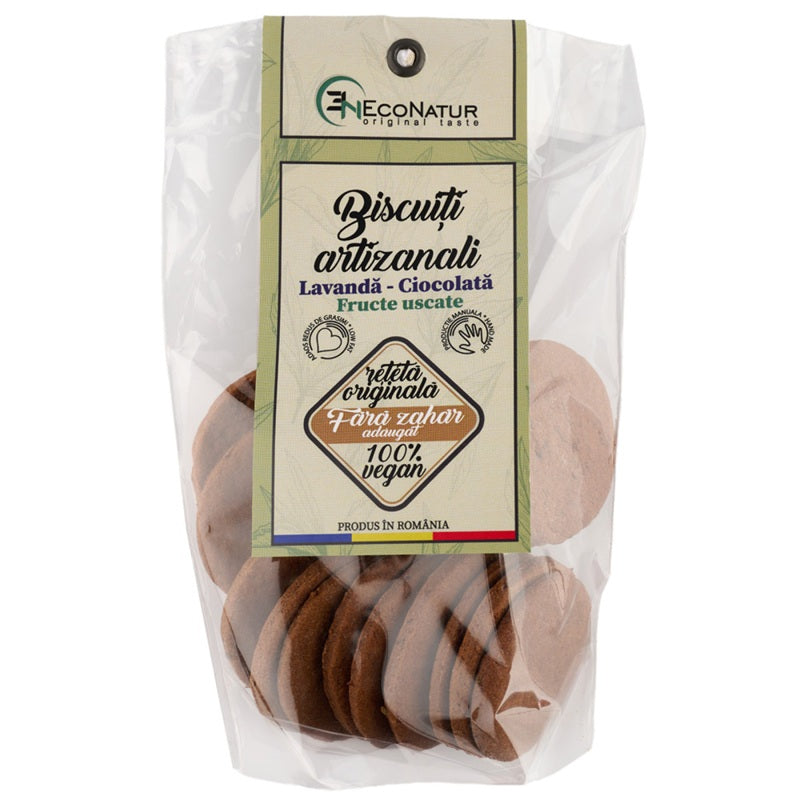 Biscuiti artizanali lavanda ciocolata fara zahar 150gr - Eco Natur