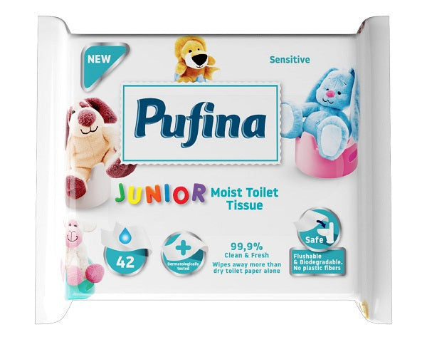 Pufina junior hartie igienica umeda sensitive - Elcadis Pro