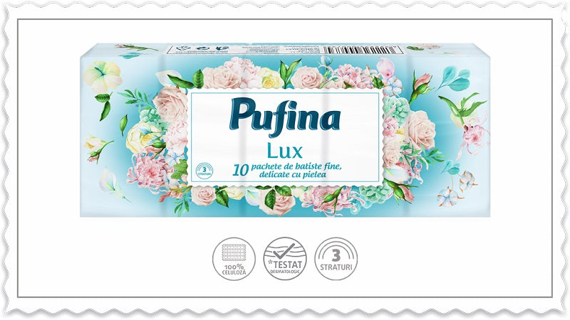 Pufina lux servetele nazale delicate 3str 10pac/set - Elcadis Pro