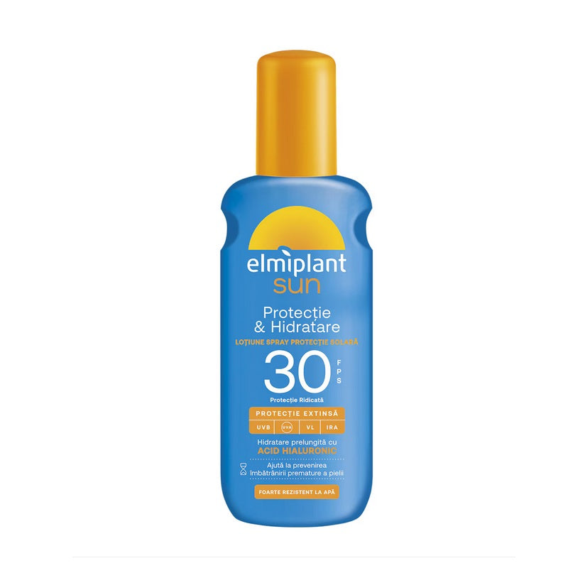Lotiune solara spray Elmiplant Sun SPF 30 cu acid hialuronic, 200ml - Elmiplant Plaja