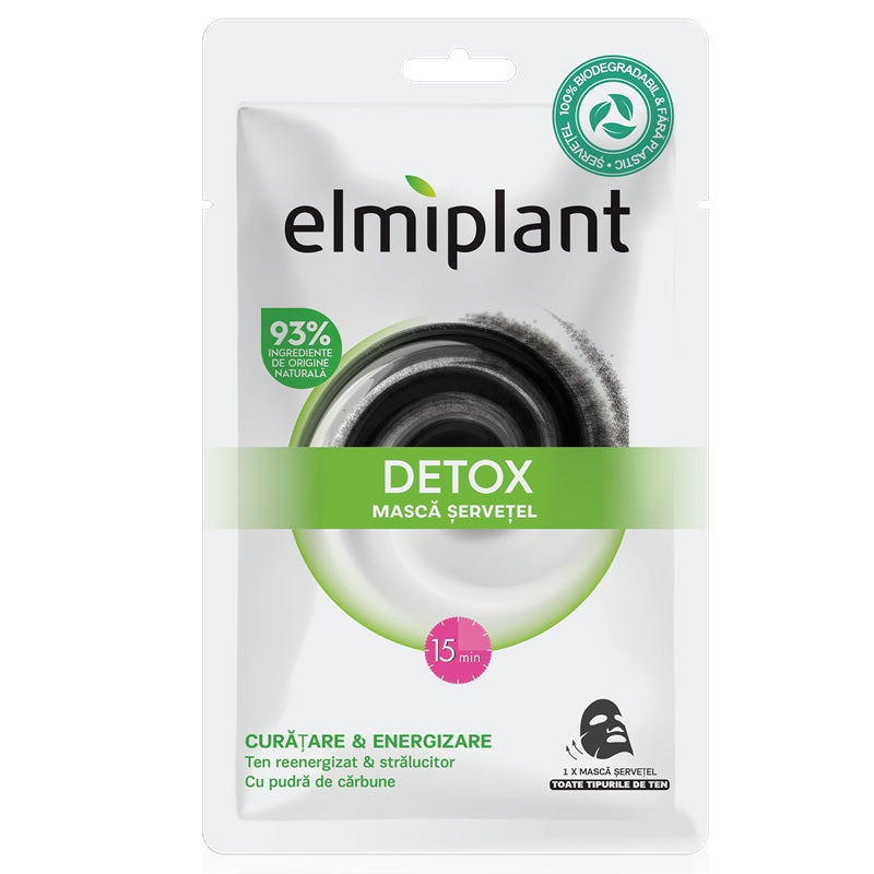 Detox masca servetel curatare&energizare 20ml - Elmiplant