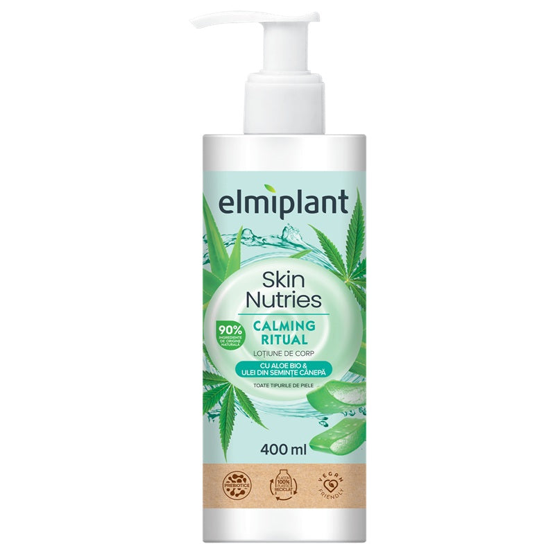Lotiune corp aloe bio & ulei canepa 400ml - Elmiplant