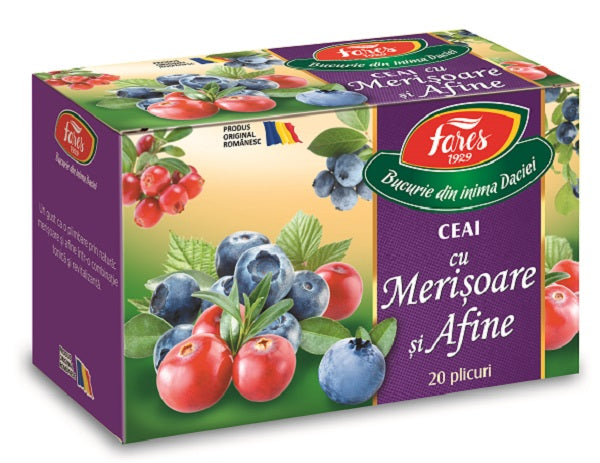 Ceai de merisoare si afine 2gr*20dz - Fares