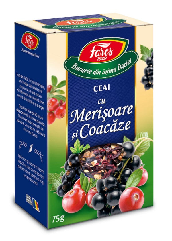 Ceai de merisoare si coacaze 75gr - Fares