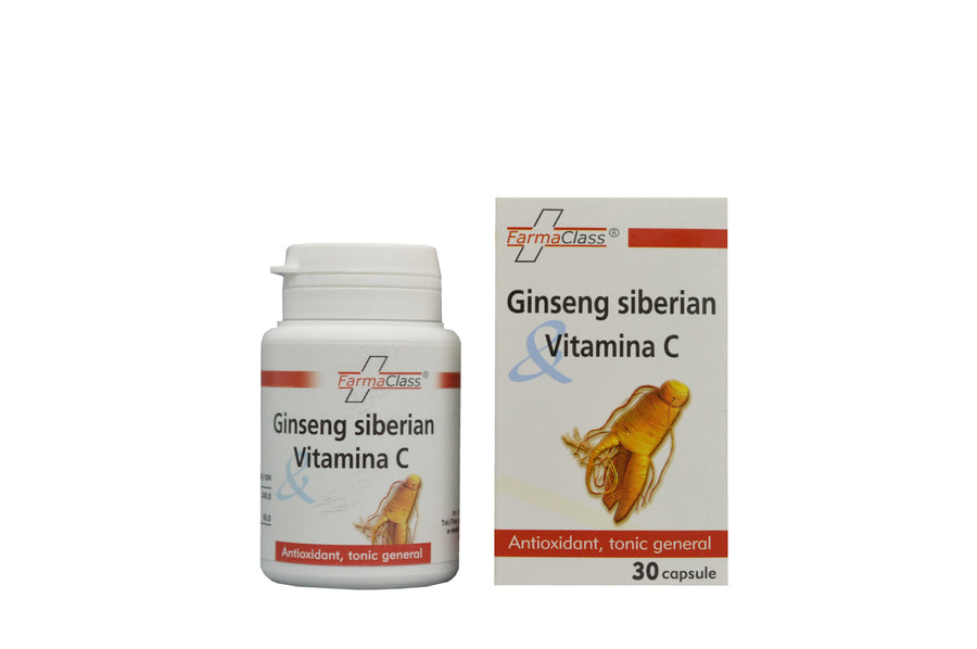 Ginseng Siberian + Vitamina C, 30 capsule-FARM.00017