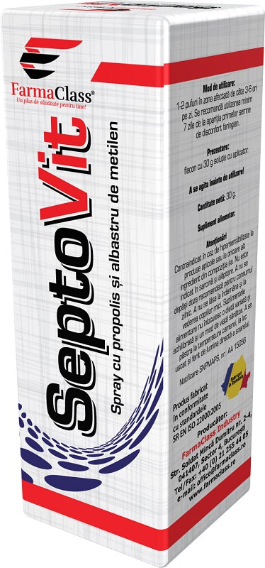 Septovit spray propolis si albastru metilen 30ml - Farma Class