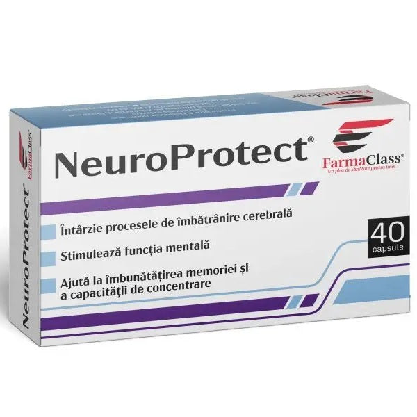Neuro protect (40 capsule) – Farma Class - Turmeric, ginkgo, goji, struguri roșii, lecitină