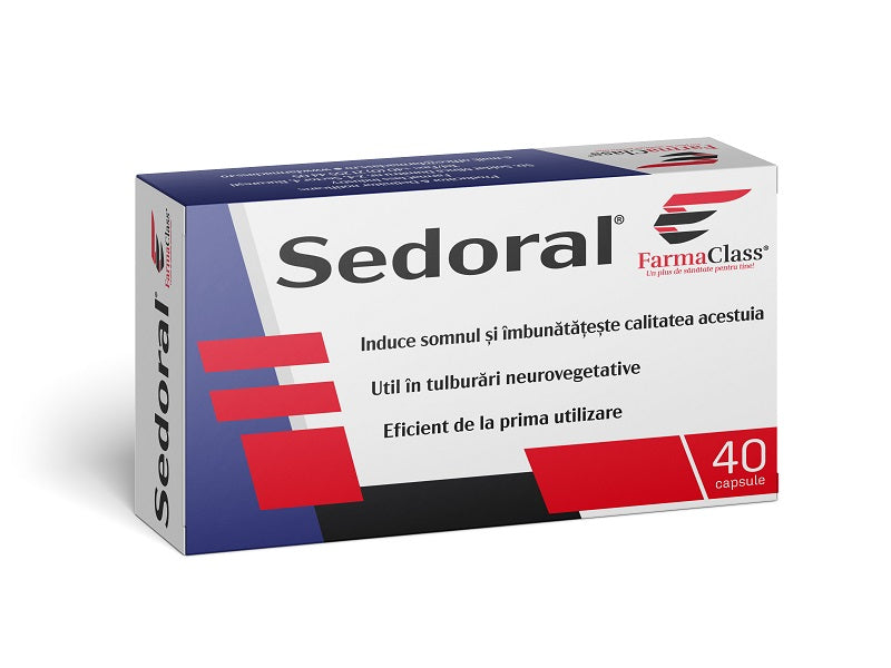 Sedoral (40 capsule) – Farma Class - Floarea-pasiunii, valeriană, urzică, melatonină