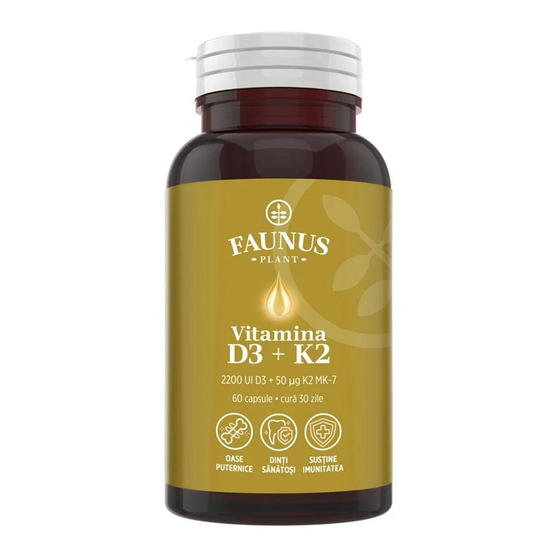 Vitamina D3 + K2 60 capsule – Faunus Plant - Oase sănătoase