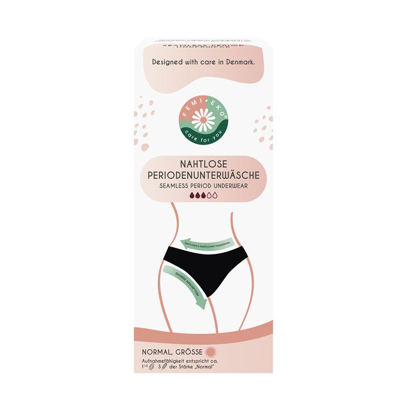 Chiloti menstruali absorbtie moderata Seamless negru Low - FemiEko