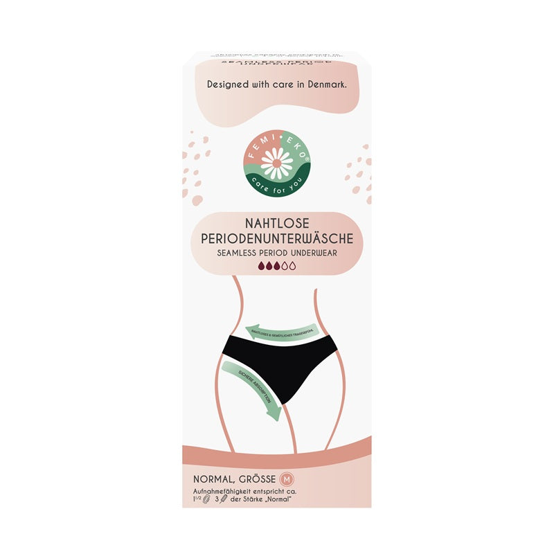Chiloti menstruali absorbtie moderata Seamless negru Low - FemiEko