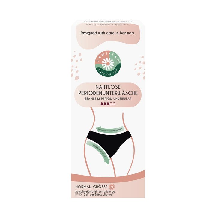 Chiloti menstruali absorbtie moderata Seamless negru Low - FemiEko