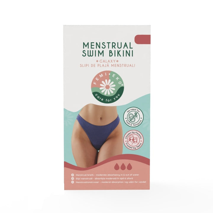 Slip menstrual protectie UV30+ absorbtie moderata Galaxy violet - FemiEko