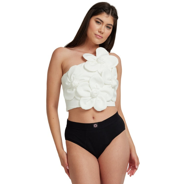 Chiloti menstruali absorbtie extra abundenta talie inalta Margaret negru incontinenta - FemiEko