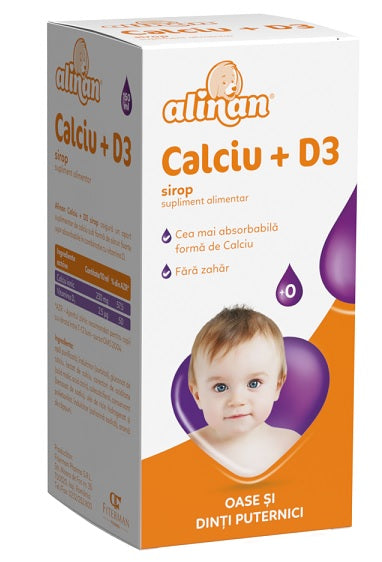 Alinan Calciu + D3 Sirop, 150 ml-FITT.00089