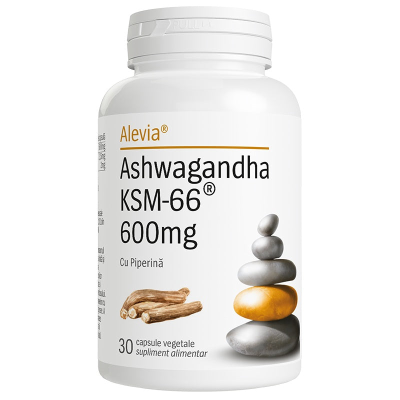 Ashwagandha ksm-66 600mg cu piperina 30cps vegetale - Alevia