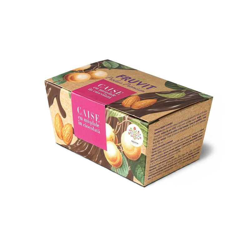 Caise cu migdale in ciocolata neagra 200gr - Fruvit