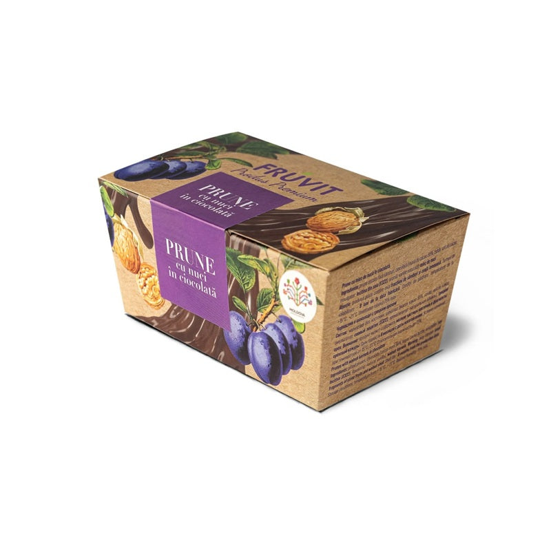 Prune cu miez de nuca in ciocolata 200gr - Fruvit