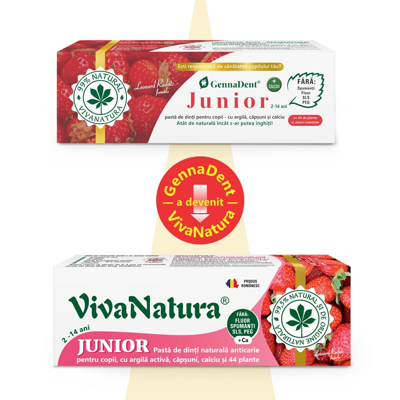 Pasta dinti junior capsuni 2-14ani 50ml - Vivanatura
