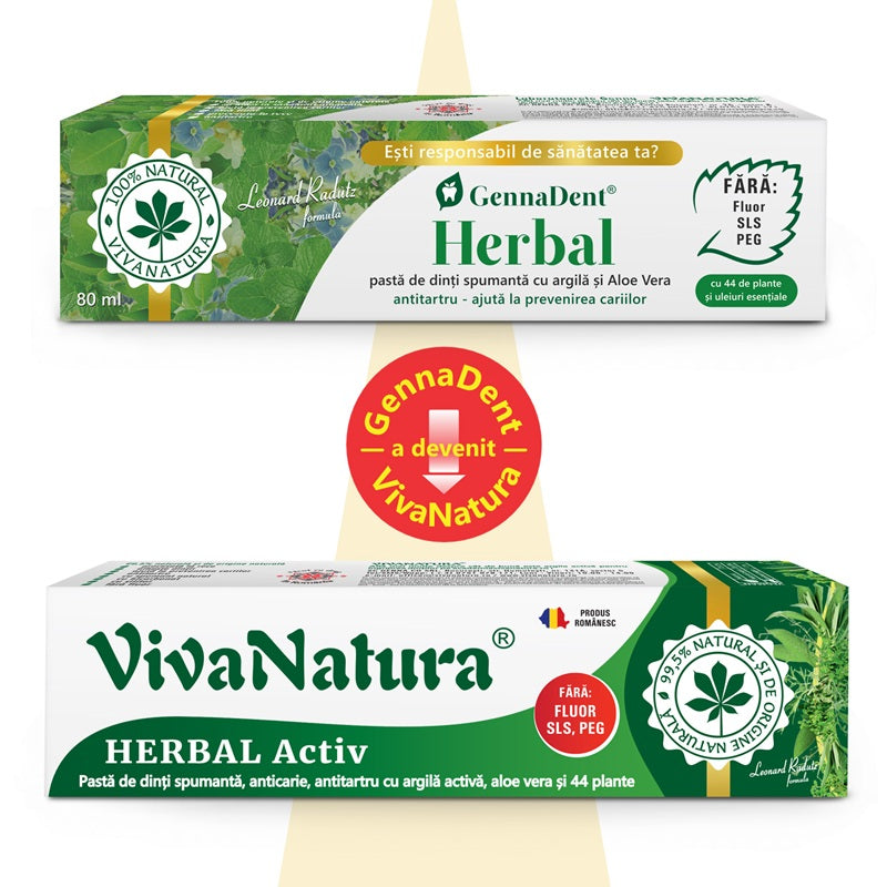 Pasta dinti herbal activ 80ml - Vivanatura