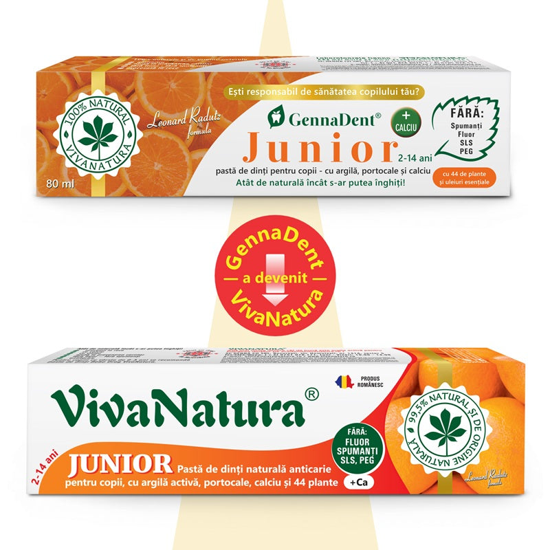 Pasta dinti junior portocale 2-14ani 80ml - Vivanatura