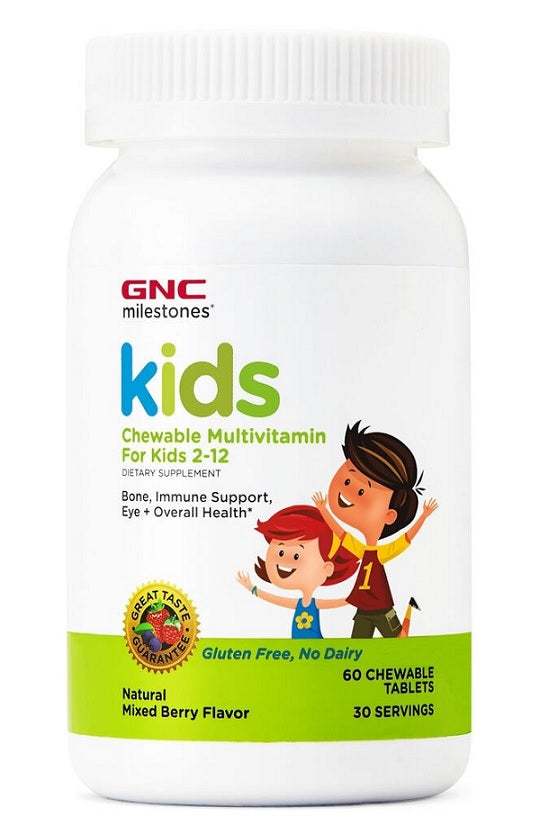 Multivitamine copii – Milestones (2–12 ani), 60 comprimate masticabile-GNCE.00076