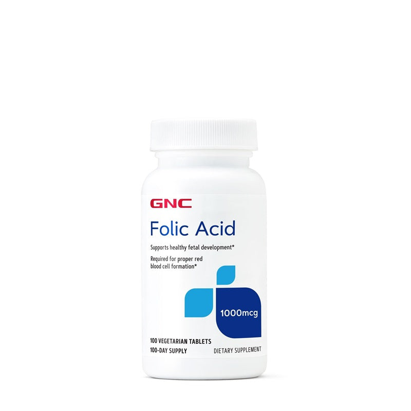 Acid folic 1000mcg 100cpr vegetale - Gnc