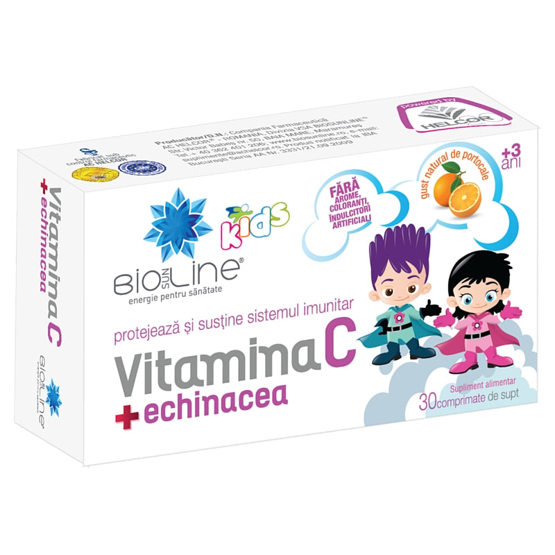 Vitamina c+echinacea copii 30cpr - Helcor