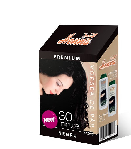 Henna Premium Negru, 60 g-HENN.00013