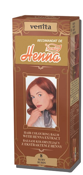 Henna balsam colorare nr8 rosu rubiniu 75ml - Henna Sonia
