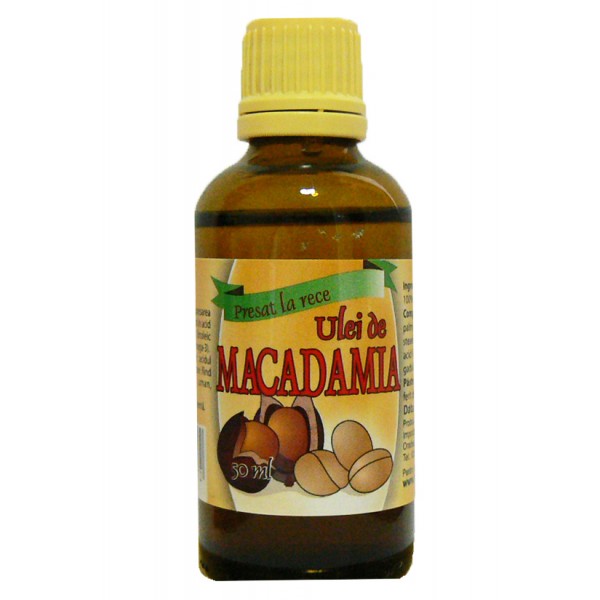 Ulei de Macadamia Presat la Rece, 50 ml (Uz Intern)-HERB.00294