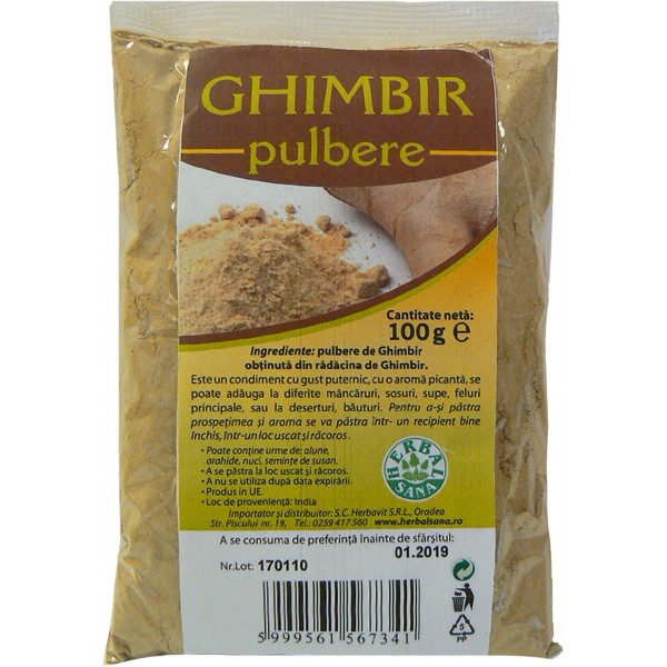 Ghimbir pulbere 100gr - Herbavit