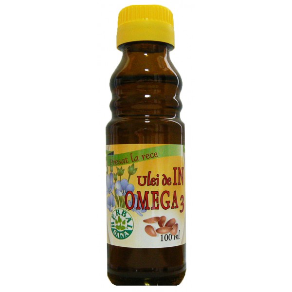 Ulei din Seminte de In Presat la Rece, 100 ml (Uz Intern)-HERB.00551