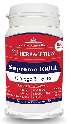 Krill Oil Supreme Omega 3 Forte, 30 cps-HERB.00979