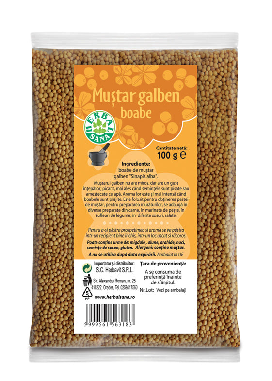 Mustar galben boabe 100gr - Herbavit