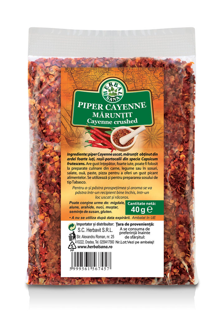 Piper cayenne maruntit 40gr - Herbavit