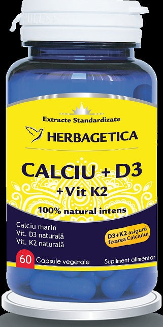 Calciu + D3 + Vit. K2, 60 cps-HERB.01179