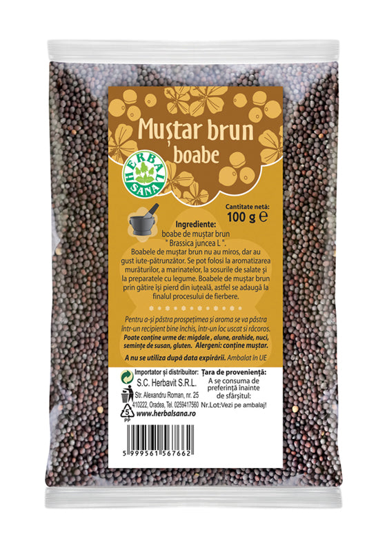 Mustar brun boabe 100gr - Herbavit
