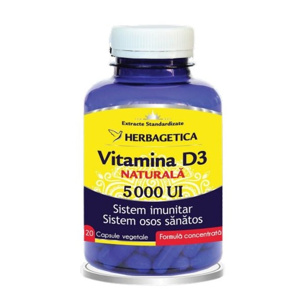 Vitamina d3 naturala 5000ui 120cps vegetale - Herbagetica