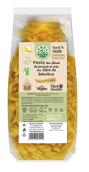 Paste Casarecce cu Faina de Porumb, Orez & Bambus, 250 g-HERB.01510