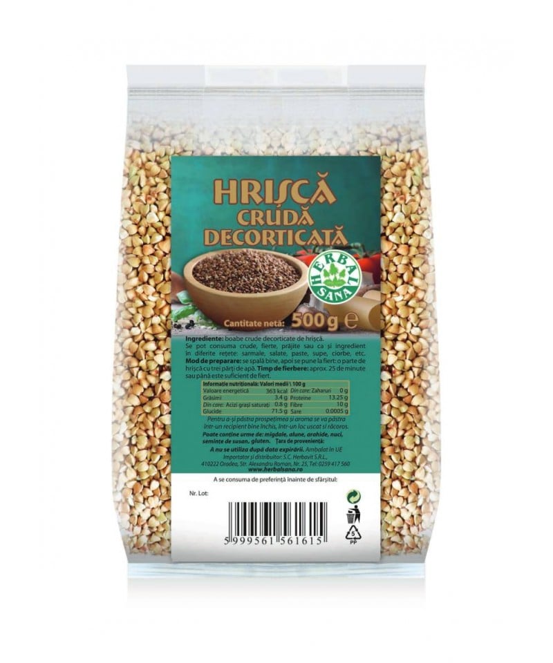 Hrisca decorticata 500gr - Herbavit