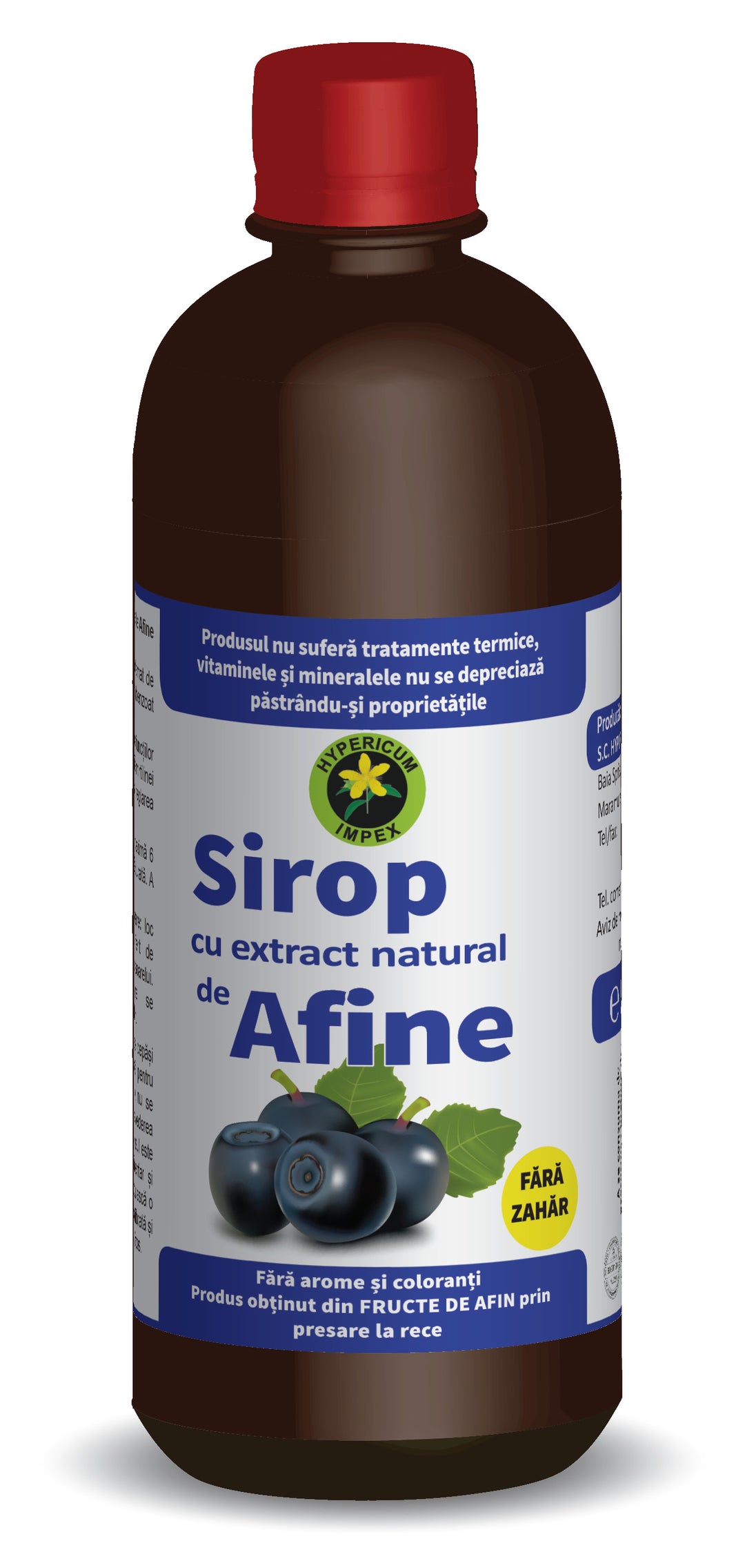 Sirop afine fara zahar 500ml - Hypericum