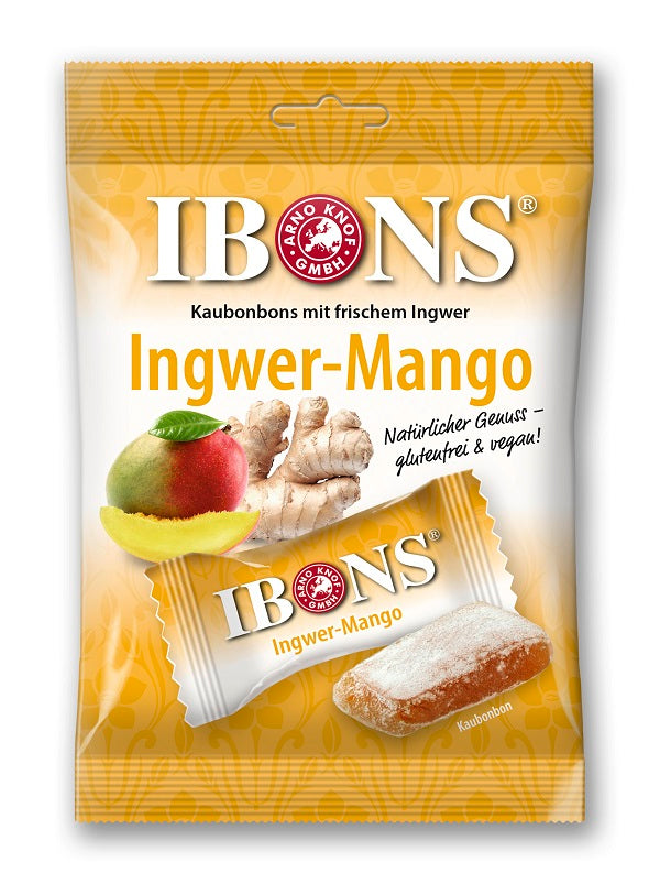 Bomboane gumate cu ghimbir&mango 92gr - Ibons