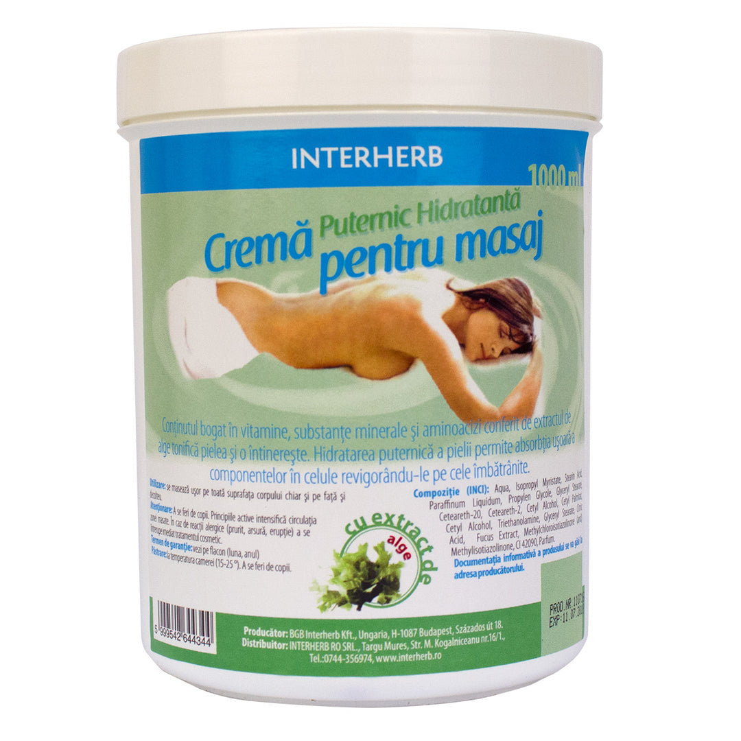 Crema pentru masaj (alge marine) 1000ml - Interherb