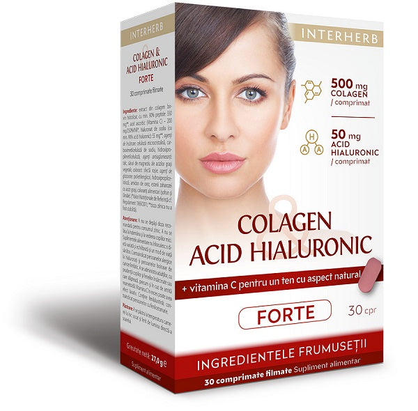 Colagen&acid hialuronic forte 30cpr - Interherb
