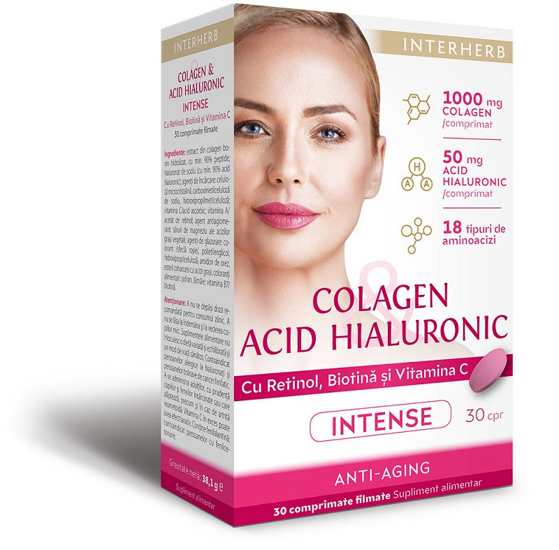 Colagen&acid hialuronic intense 30cpr - Interherb