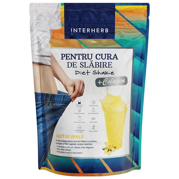 Diet Shake cu Colagen, Aroma Vanilie (Pulbere), 528 g-INTE.00215